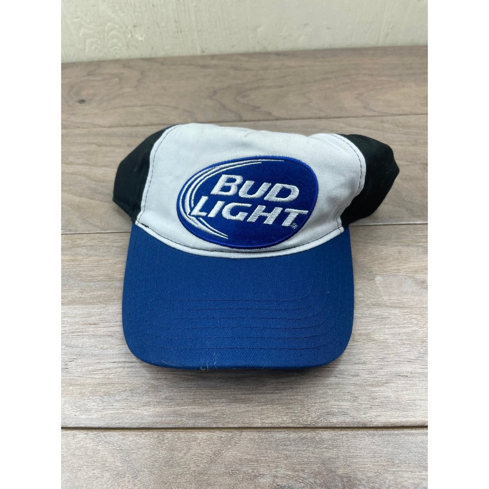 Bud Light Hat Men's Blue Black White Vintage Logo Cap